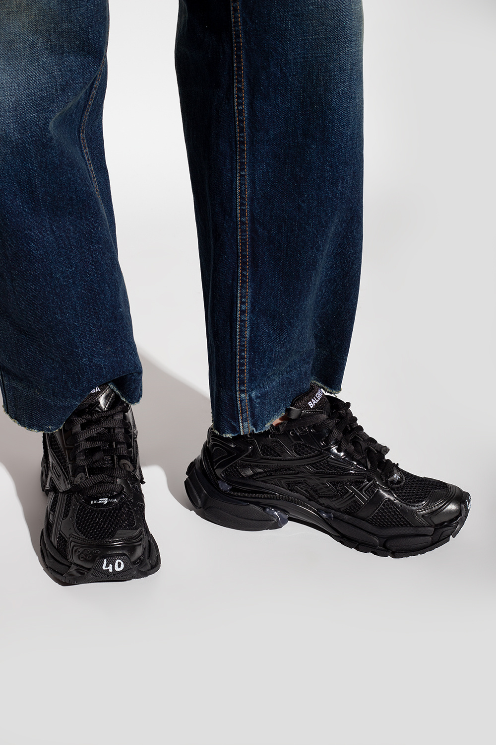 Mens all black balenciaga hot sale runners